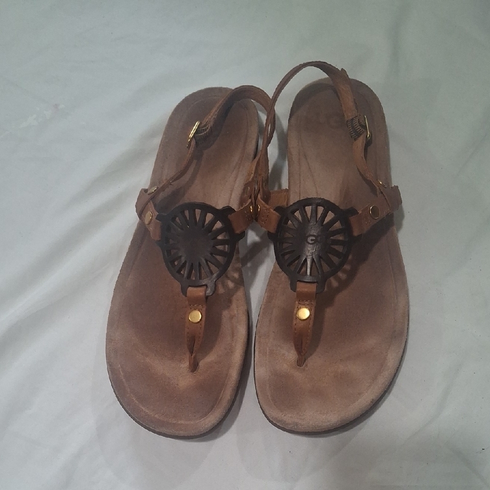 UGG Tan Leather Women's Sandals Size 8
